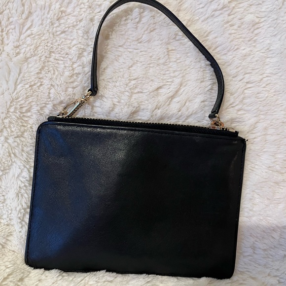 Cole Haan Black Leather and Snakeskin- like Clutch 71/2x5 - Picture 3 of 10
